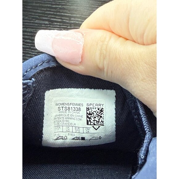 Sperry Navy Blue slip on flat shoes women’s size 7 like new boat shoes - Picture 7 of 7